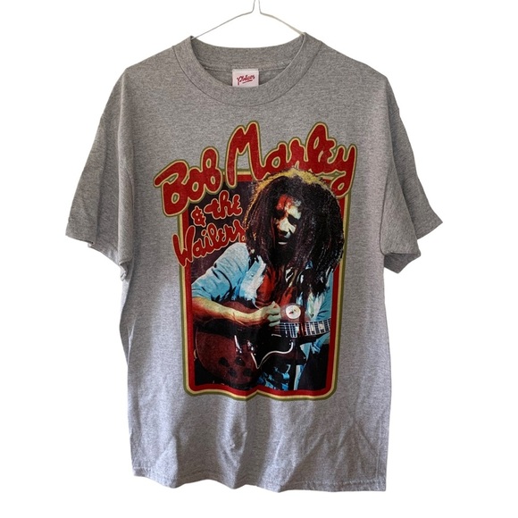 Bob Marley & The Wailers T Shirt Grey Short Sleeve Crew Reggae Jamaica Rasta - Picture 1 of 12